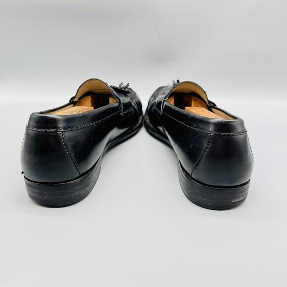 Cole Haan Shoes Men 10 Black Leather Tassel Loafer Dress Moc Toe Slip On Classic - Picture 6 of 11